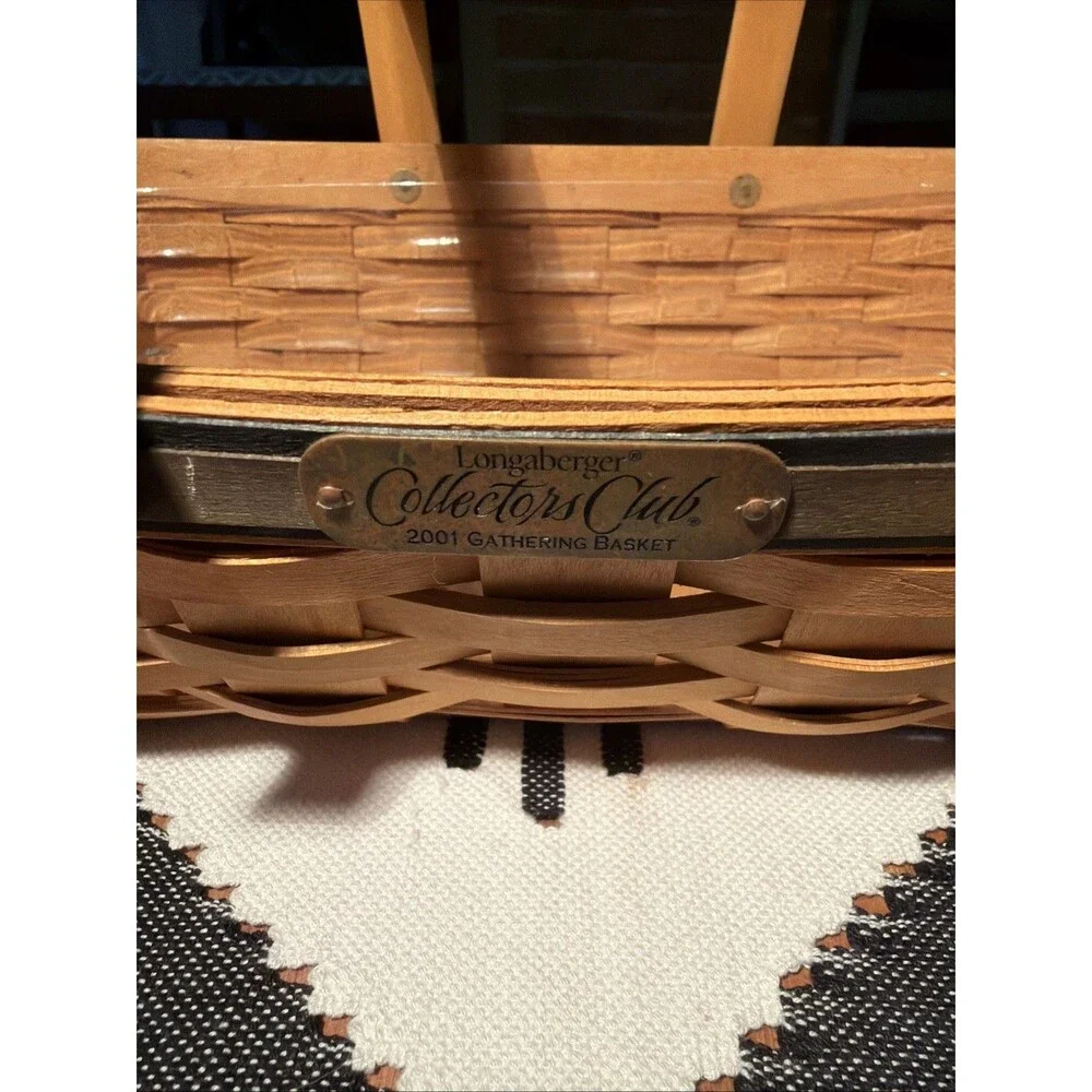 Longaberger Collectors Club 2001 Gathering Basket NoFabric 3 Siblings  Signature